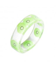 Fruits Fashion Acrylic Women Wholesale Ring - Kiwi