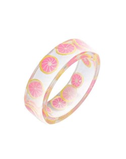 Fruits Fashion Acrylic Women Wholesale Ring - Lemon