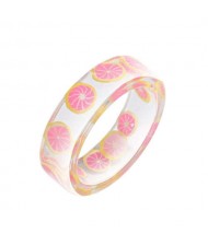 Fruits Fashion Acrylic Women Wholesale Ring - Lemon