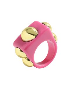 Golden Balls Inlaid U.S. High Fashion Bold Style Women Resin Wholesale Ring - Rose