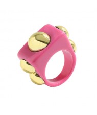 Golden Balls Inlaid U.S. High Fashion Bold Style Women Resin Wholesale Ring - Rose