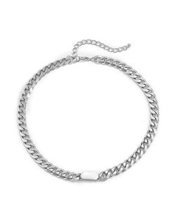 Bold Fashion Hip-hop Alloy Chain Women Choker Costume Necklace - Silver