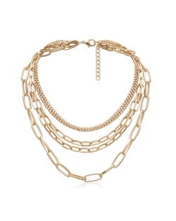 Pearl Decorated Multi-layers Chain Tassel Women Wholesale Statement Necklace