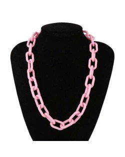 Hip-hop Fashion Big Chain Design Acrylic Wholesale Costume Necklace - Pink