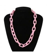 Hip-hop Fashion Big Chain Design Acrylic Wholesale Costume Necklace - Pink