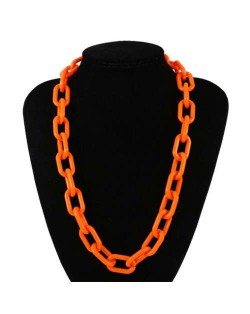 Hip-hop Fashion Big Chain Design Acrylic Wholesale Costume Necklace - Orange