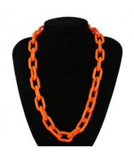Hip-hop Fashion Big Chain Design Acrylic Wholesale Costume Necklace - Orange