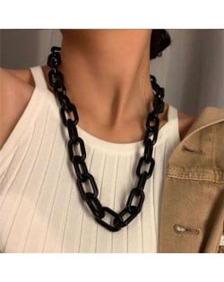 Hip-hop Fashion Big Chain Design Acrylic Wholesale Costume Necklace - Black