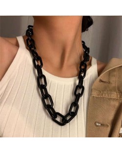 Hip-hop Fashion Big Chain Design Acrylic Wholesale Costume Necklace - Black