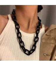 Hip-hop Fashion Big Chain Design Acrylic Wholesale Costume Necklace - Black