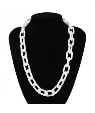 Hip-hop Fashion Big Chain Design Acrylic Wholesale Costume Necklace - White