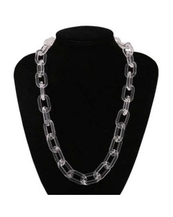 Hip-hop Fashion Big Chain Design Acrylic Wholesale Costume Necklace - Transparent