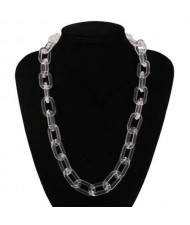 Hip-hop Fashion Big Chain Design Acrylic Wholesale Costume Necklace - Transparent