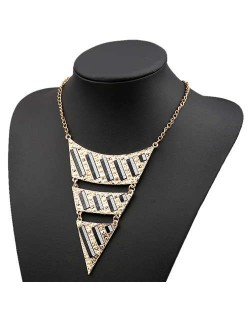 Fluorescent Decorations Bold Triangle Pendant High Fashion Women Costume Bib Necklace - Purple