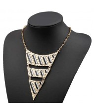Fluorescent Decorations Bold Triangle Pendant High Fashion Women Costume Bib Necklace - Purple