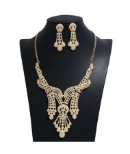 Shining Hollow Design Folk Fashion Graceful Banquet/ Party Costume Necklace and Earrings Set