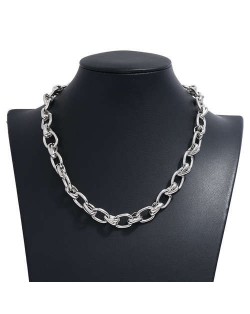 Hip-hop Fashion Plain Link Chain Vintage Style Costume Necklace