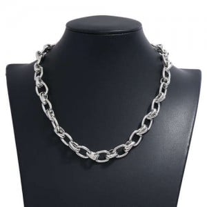Hip-hop Fashion Plain Link Chain Vintage Style Costume Necklace
