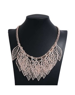 Multi-layer Hollow Leaves High Fashion Women Wholesale Bib Statement Necklace