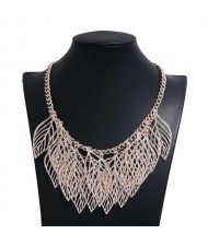Multi-layer Hollow Leaves High Fashion Women Wholesale Bib Statement Necklace
