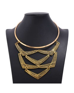 Vintage Artistic Geometric Design U.S. High Fashion Alloy Women Wholesale Necklace