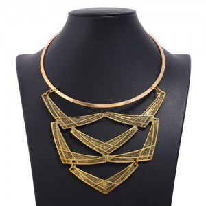 Vintage Artistic Geometric Design U.S. High Fashion Alloy Women Wholesale Necklace