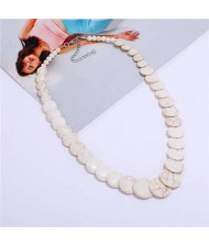 Bohemian Fashion Vintage Design Artificial Turquoise Women Wholesale Costume Necklace - White