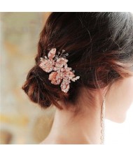 Rhinestone Embellished Vintage Floral Pattern Bridal Hair Comb/ Accessories