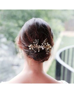 Hand-made High Quality Pearl Style Floral Women Bridal Wedding Fashion Hair Comb