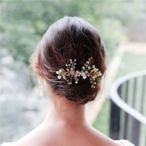 Hand-made High Quality Pearl Style Floral Women Bridal Wedding Fashion Hair Comb