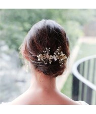 Hand-made High Quality Pearl Style Floral Women Bridal Wedding Fashion Hair Comb