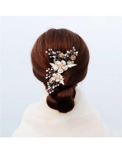 Korean Fashion Flowers Shining Women Bridal Hair Comb/ Hair Ornament