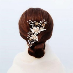 Korean Fashion Flowers Shining Women Bridal Hair Comb/ Hair Ornament