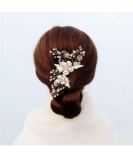 Korean Fashion Flowers Shining Women Bridal Hair Comb/ Hair Ornament