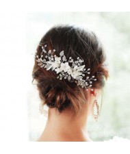 Creative Ceramic White Flower Design Handmade Bridal Hair Ornament