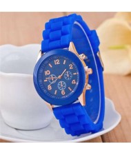 Sweet Candy Fashion Silicon Band Dark Blue Wrist Watch