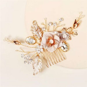 Painted Flowers Design Gorgeous Wedding Women Hair Comb/ Hair Ornament