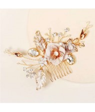 Painted Flowers Design Gorgeous Wedding Women Hair Comb/ Hair Ornament