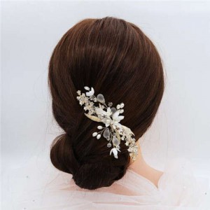 Matte Texture Flowers Design Bridal Women Hair Ornament/ Hair Pin