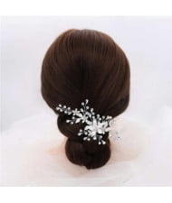 Korean Fashion Graceful Silver Shining Flowers Wedding Women Hair Clip/ Hair Ornament