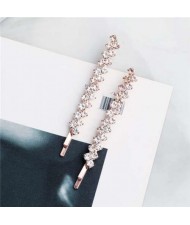 Rhinestone Glistening Fashion Bridal Women Hair Clip/ Hair Accessories - Rose Gold