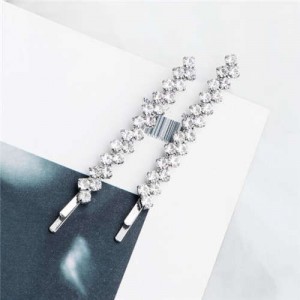 Rhinestone Glistening Fashion Bridal Women Hair Clip/ Hair Accessories - Silver