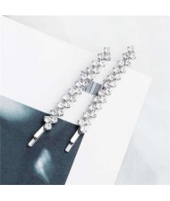 Rhinestone Glistening Fashion Bridal Women Hair Clip/ Hair Accessories - Silver