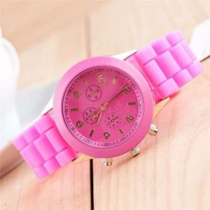 Sweet Candy Fashion Silicon Band Rose Wrist Watch