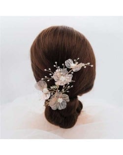 Graceful Golden Flower Vintage Style Wedding Women Hair Ornament