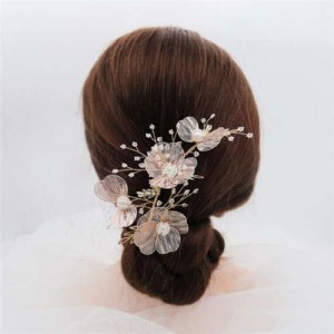 Graceful Golden Flower Vintage Style Wedding Women Hair Ornament