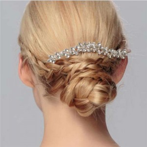 Rhinestone Embellished Floral Design Vintage Bridal Women Hair Ornament/ Hair Accessory