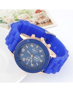 Sweet Candy Fashion Silicon Band Blue Wrist Watch