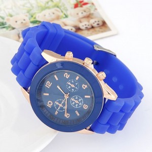 Sweet Candy Fashion Silicon Band Blue Wrist Watch