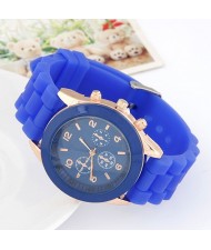 Sweet Candy Fashion Silicon Band Blue Wrist Watch